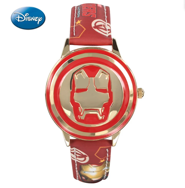Оригинальные детские наручные часы Disney для мальчиков кожаные кварцевые
