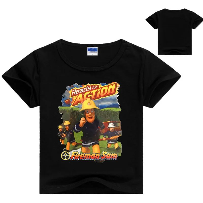 Новинка 2019 года футболка с 3D рисунком пожарного Сэма для мальчиков и девочек