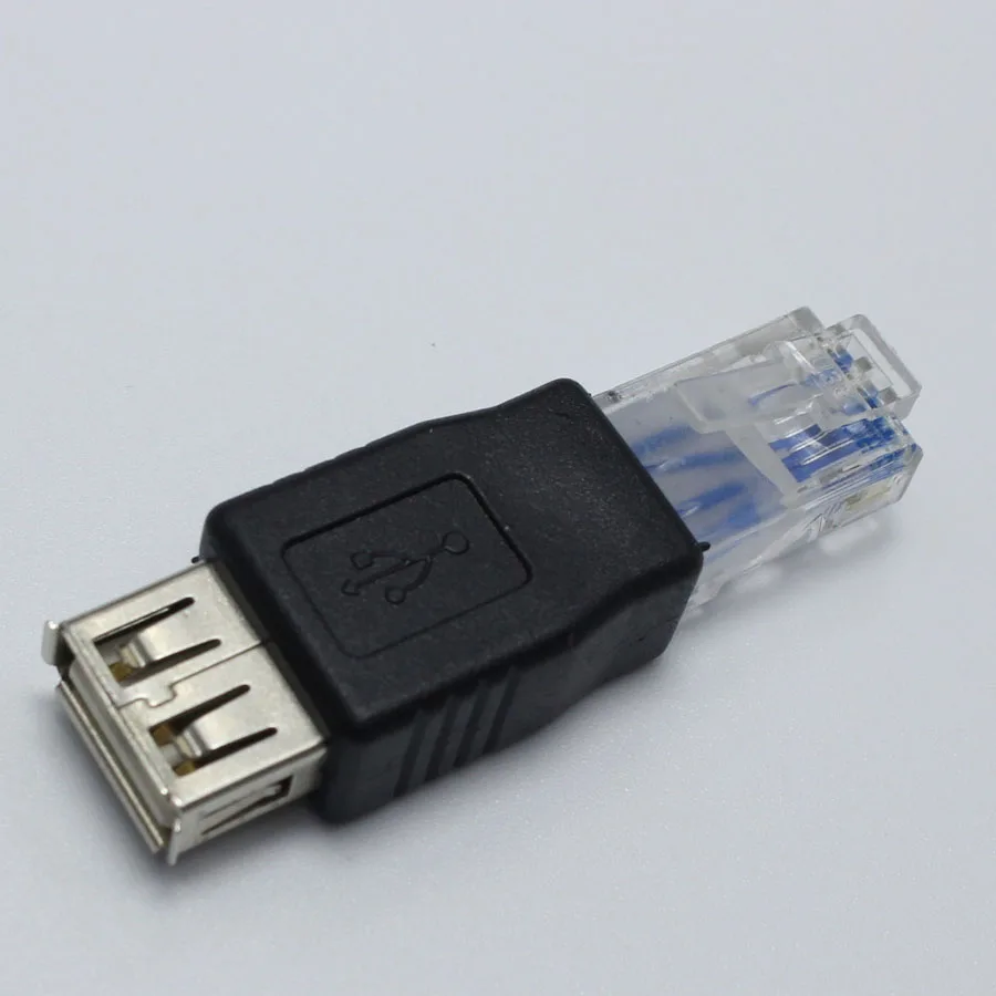 1 шт. штекер RJ45 к USB AF тип A гнездо адаптера Разъем LAN сетевой Ethernet