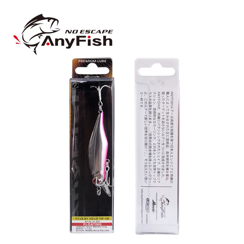 ANYFISH RV SHAD 70F-SR Рыболовная Приманка 7 см 9 3 г жесткая приманка с 2 рыболовными