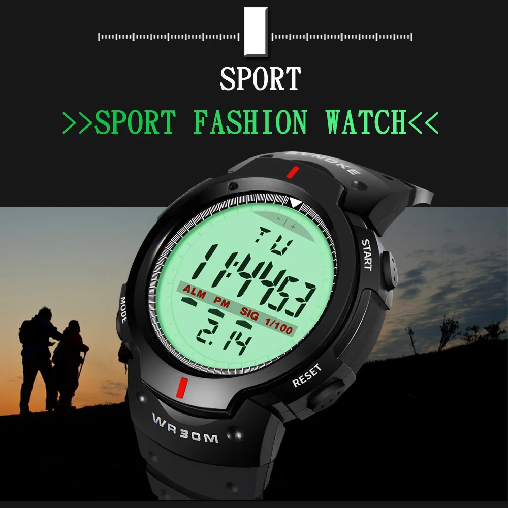 SYNOKE sport watch Men 30m Waterproof Led Digital electronic Watch Men Outdoor Mens Sports Wrist Stopwatch sports Wristwatches
