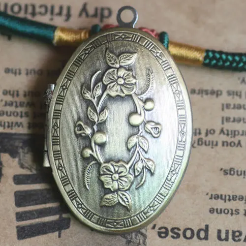 Винтажный фото медальон 26*37 мм Оптовая Продажа 2 шт античная бронза ожерелье