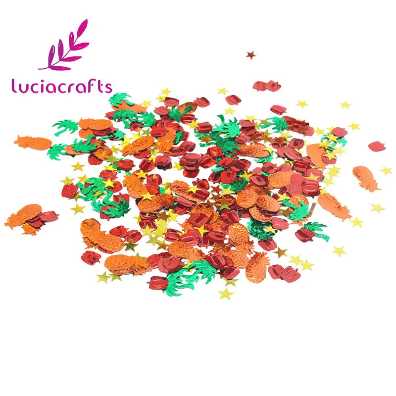 Lucia crafts Случайные Смешанные ананас кокосовое дерево Тыква Звезда Форма Блестки вечерние свадебные украшения стола 1 пакетов/лот D0211