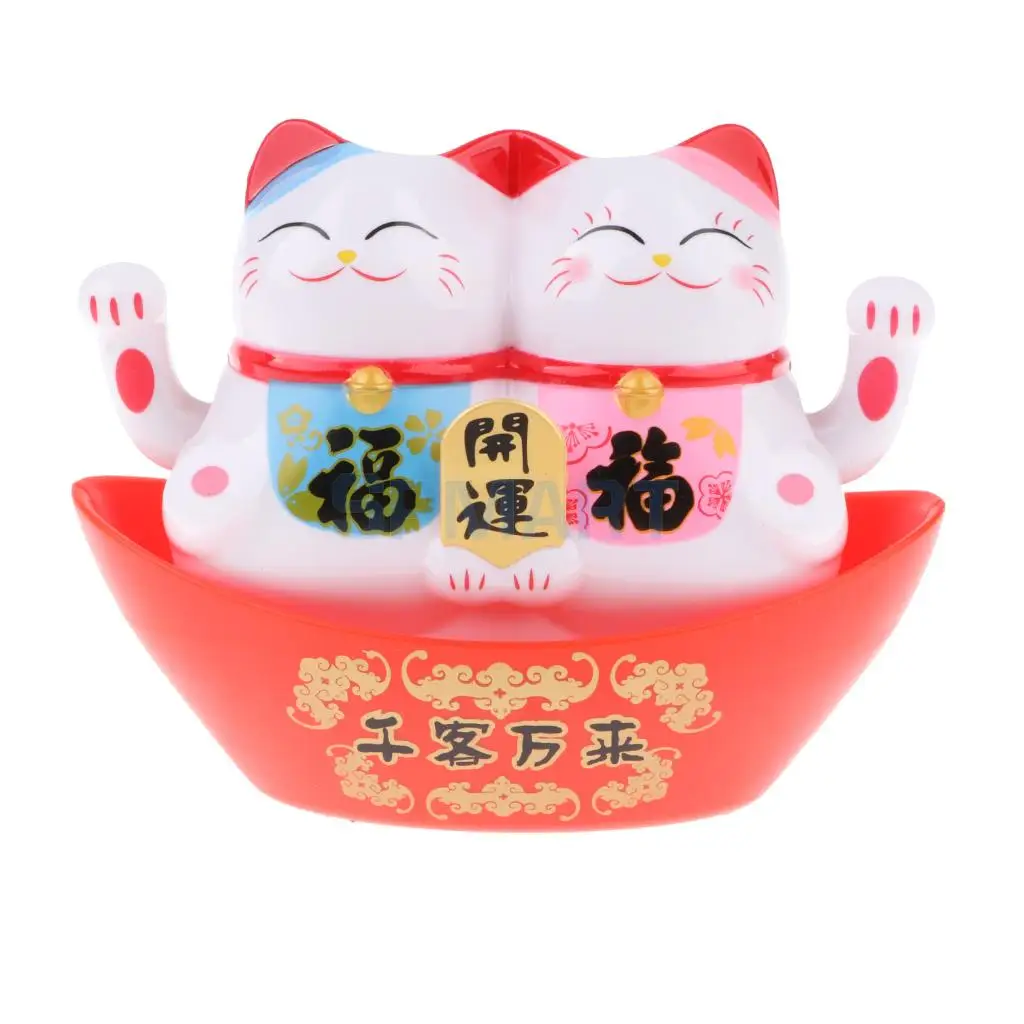 Maneki Neko Твин животное Модель Дети трясущиеся руки фигурка игрушка Солнечный счастливый кот автомобиль орнамент домашний декор друзья подарок