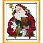 Вышивка крестиком из экологического хлопка, вечная любовь, Счастливое Рождество, 11CT, 14CT, штампованная печать, DIY подарок, новогодние украшения для дома