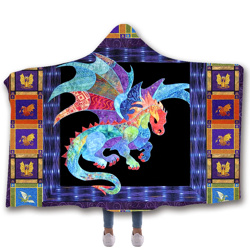 Мягкое Флисовое одеяло с капюшоном дракона Прямая поставка|Одеяла| |