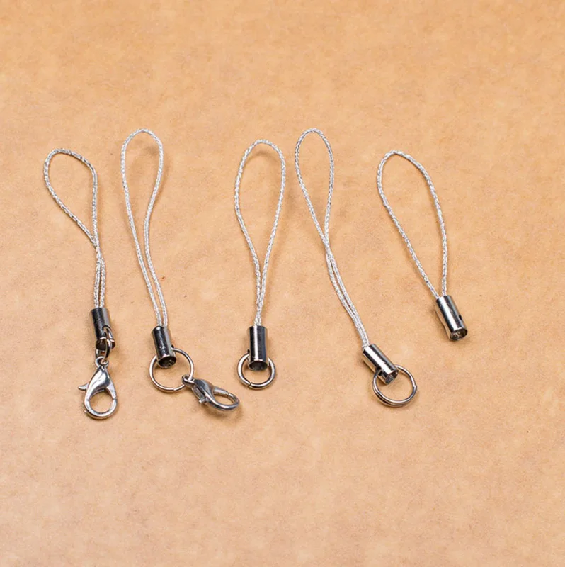 regelin 50pcs cord hang rope key chain charms mobile case strap lariat lanyard lobster clasp cell phone finding connector diy free global shipping