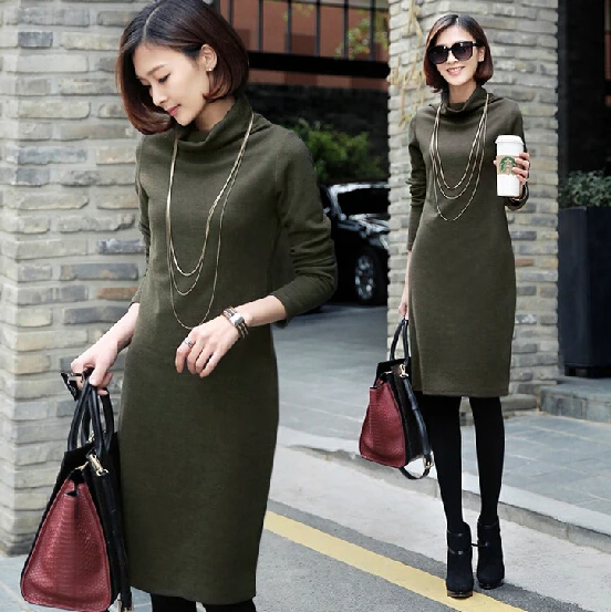 

Women package hip long-sleeved dress sexy hot knee-length dress