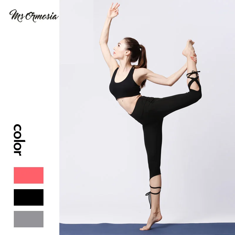 msormosia Women Ballerina Yoga Pants Sport Leggings Fitness Cross Ballet Dance Tight Bandage Cropped Sportswear | Спорт и