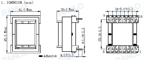 ER35 EC35 150 Вт трансформатор 230В до 24В 6А сердечник горизонтальный 8 + 8pin|transformer 230v|230v