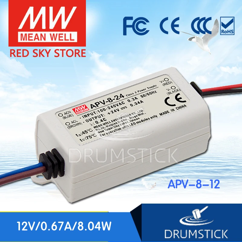 Фото Meanwell APV-8-12 12 В 0.67A meanwell APV-8 8 04 Вт одиночный выход Индикатор импульсный источник Meanwell APV-8-12 12 В 0.67A meanwell APV-8 8 04 Вт одиночный выход Индикатор импульсный источник