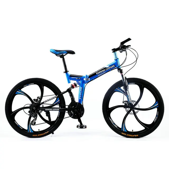 One wheel Lock fork Запуск Leopard складной bicycmountain велосипед 26-дюймовый стальной 21 скорость велосипеды двойной дисковые тормоза с дорожных велосипедов гоночный bicyc BMX БИК - Цвет: One wheel Lock fork
