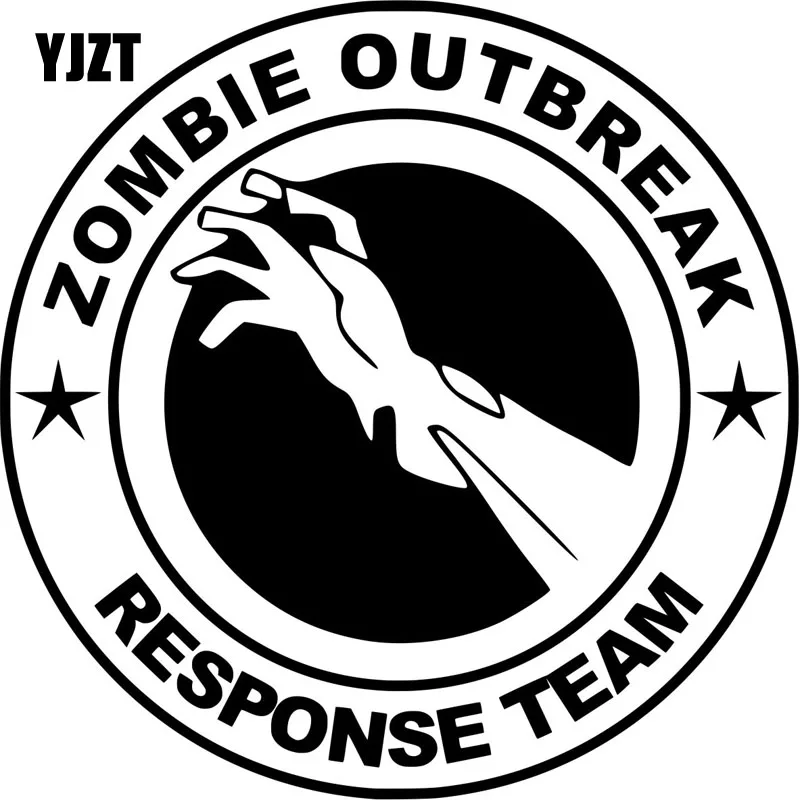 

YJZT 15*15CM ZOMBIE OUTBREAK RESPONSE TEAM Funny Black/Silver Vinyl Car-styling Car Sticker S8-1285
