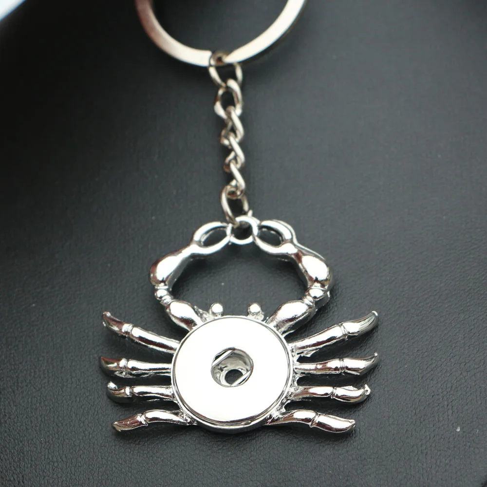 Новая мода форма краба кулон с кнопкой брелок 18 мм Металлическая пуговица