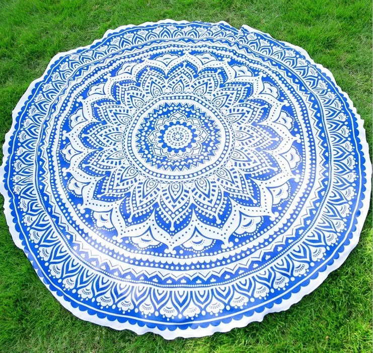 Круглый Пляжное Полотенце Мандала 150 см Пляж Плавать Полотенца Богемия Стиль