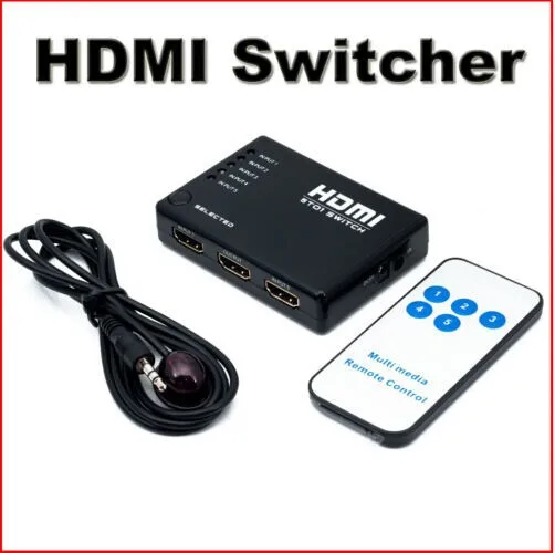 5-ходовой Коммутатор HDMI с ИК-пультом 1080P Full HD для HDTV PS3 DVD | Компьютеры и офис