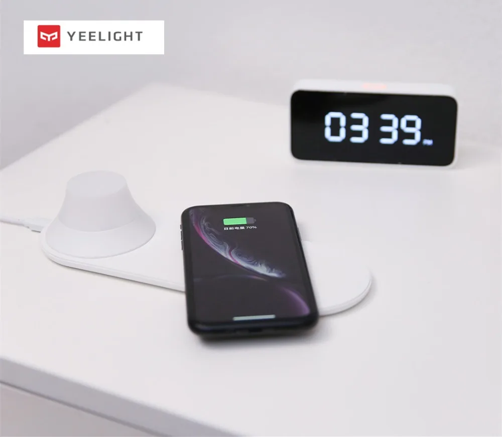 Xiaomi Йи светильник Беспроводной Зарядное устройство с светодиодный ночной Светильник магнитное притяжение Быстрая зарядка для iphone samsung huawei для телефонов Xiaomi