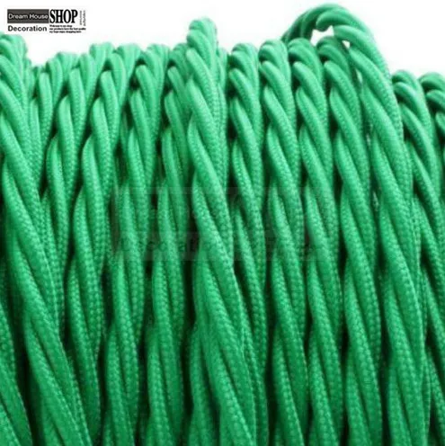 Темно-зеленый цвет 100 метров/рулон покрытый тканью витой электрический