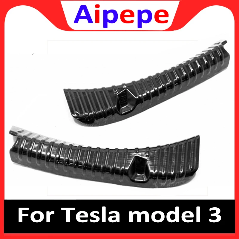 

Для Tesla model 3 2018 2019 автомобильный Стайлинг задний багажник внутренний бампер внутренняя пластина Внешняя рамка пороговая педаль