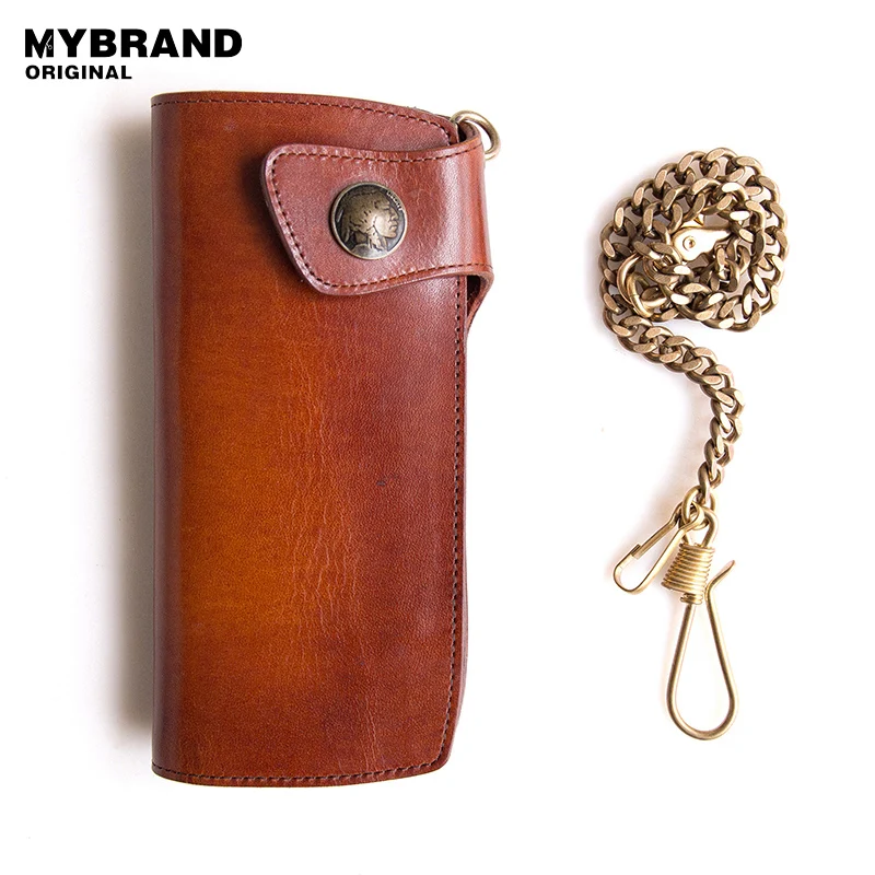 Mybrandoriginal кожа коровы долго бумажник для Для мужчин Винтаж Пояса из натуральной