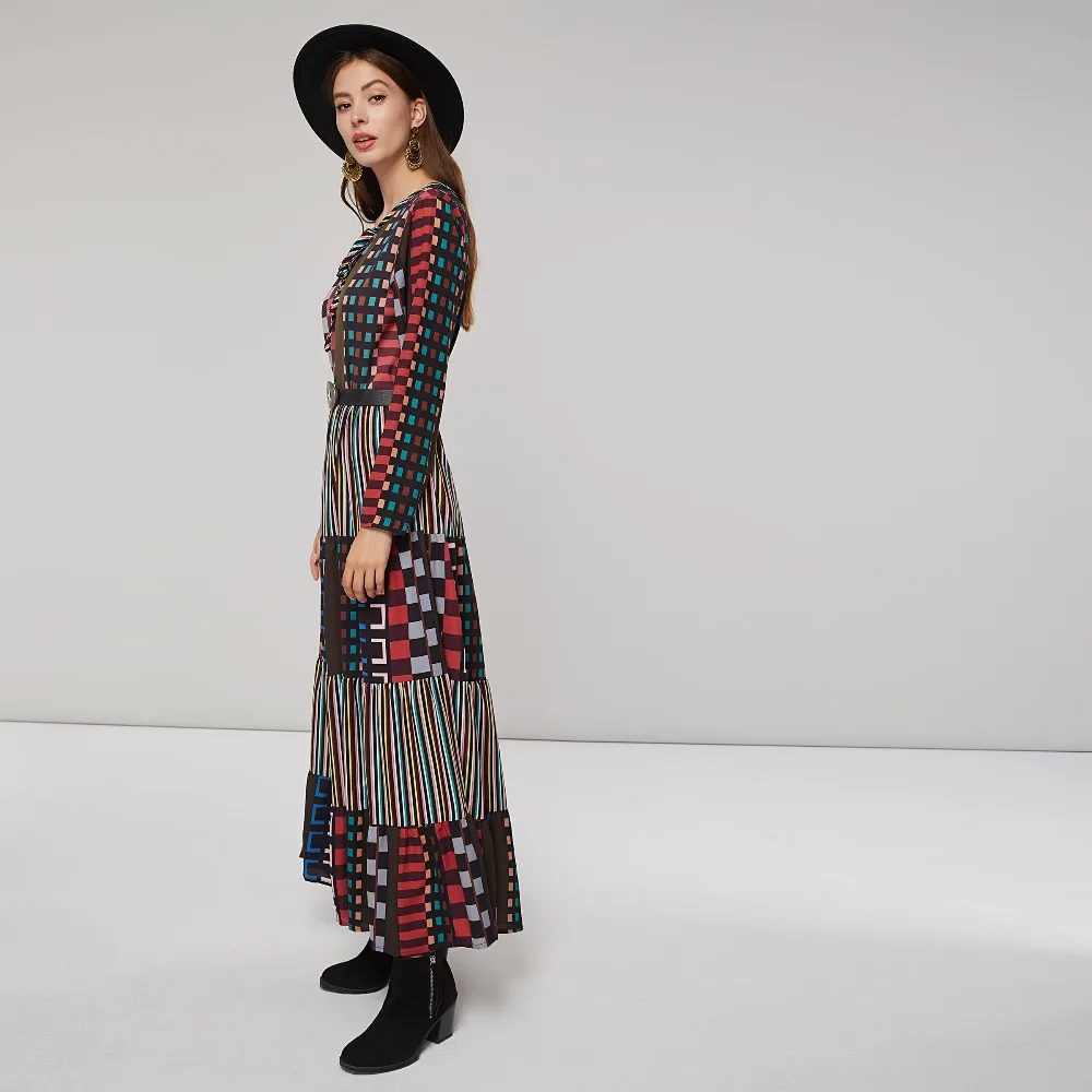 Bohoartist Boho классический принт Длинные платья Для женщин 2018 дамы Повседневное