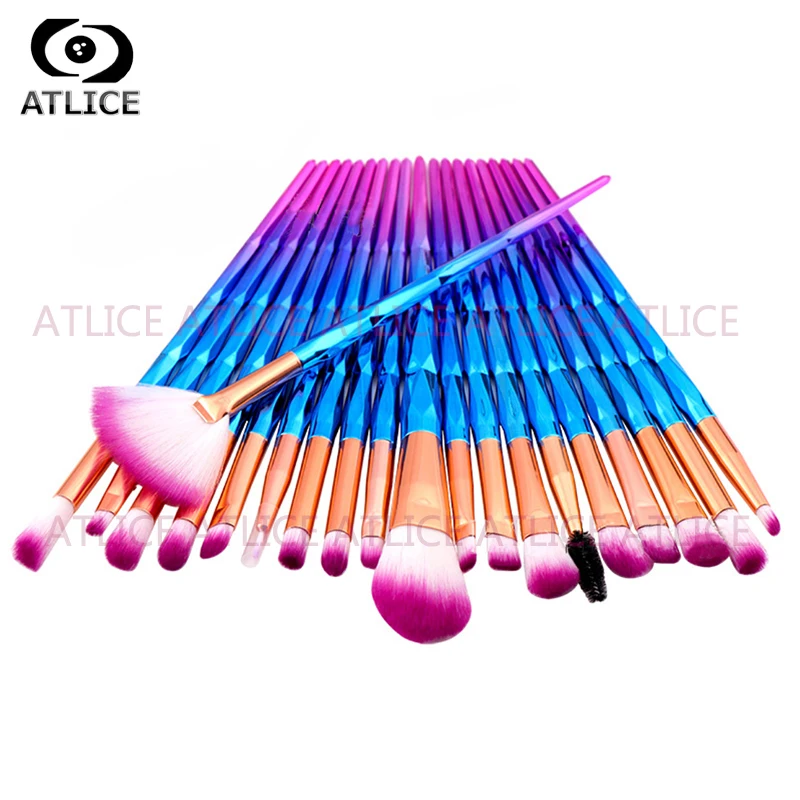 20 шт. ослепительные алмазные кисти для макияжа Премиум синтетические тональные