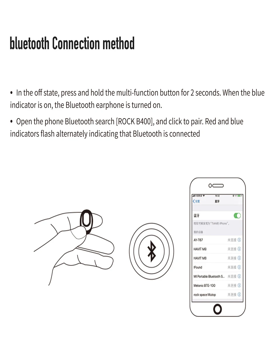 ROCK USB Автомобильное зарядное устройство адаптер с беспроводными Bluetooth наушник с микрофоном громкой связи Наушники для iPhone 7 samsung huawei