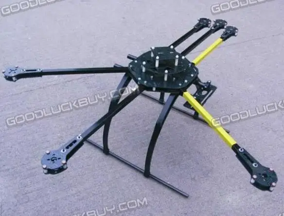 

ATG 700-X6-AL 2212/2216 Folding Frame Hexa Multicopter w/ Dual Carbon Motor Mounting Plate