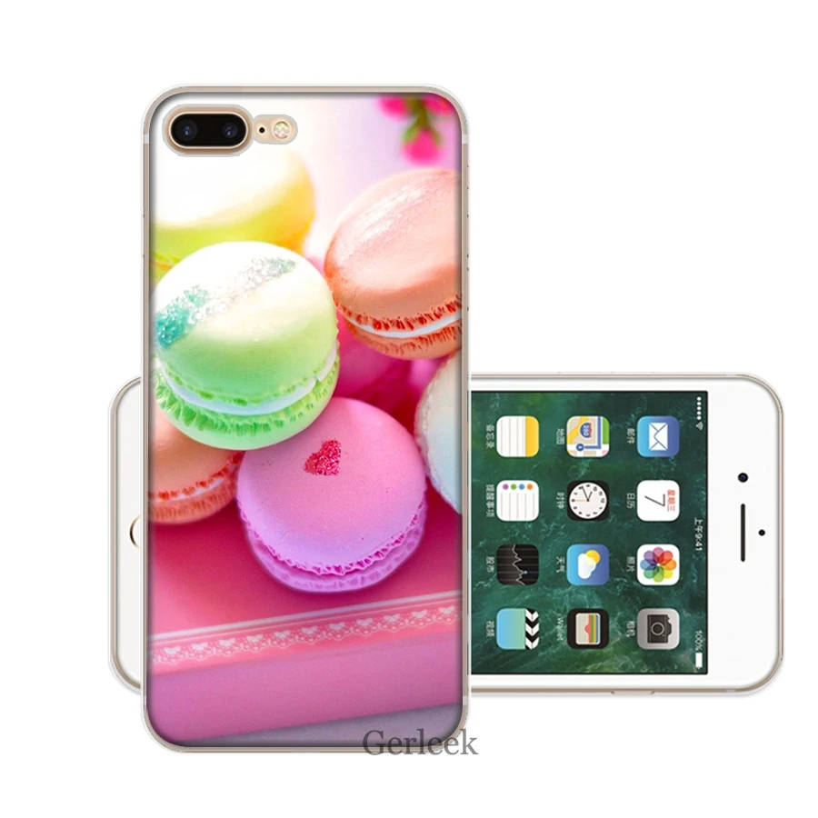 Чехол для телефона с розовым сердцем Десерт Мороженое Макарон Торт iPhone 11 Pro X XR XS Max