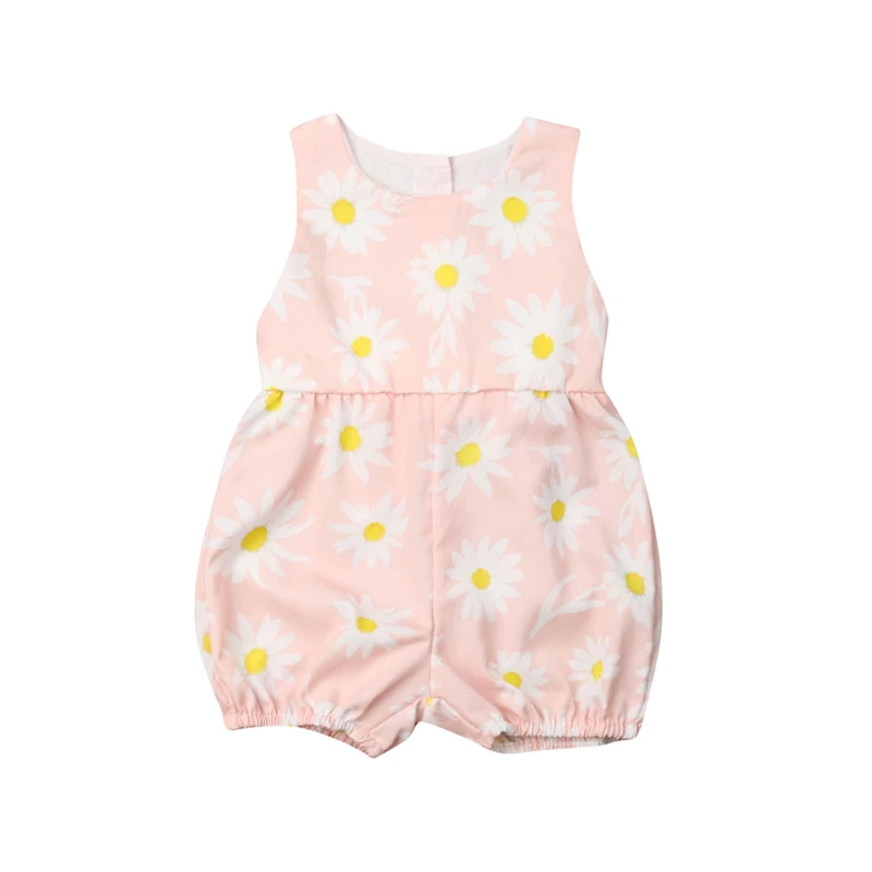 Летнее платье для маленьких девочек детская одежда комбинезон с подсолнухом