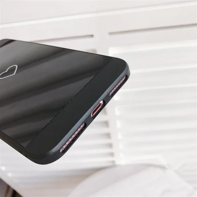 Милый зеркальный чехол Gimfun с сердечком для IPhone 7 7plus 6s 6 plus мягкий из ТПУ X гладкой