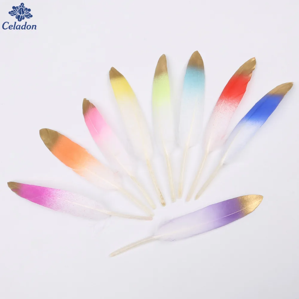 Разноцветные натуральные гусиные перья 4 6 дюймов/10 15 см|goose feathers|natural feathersfeather feather