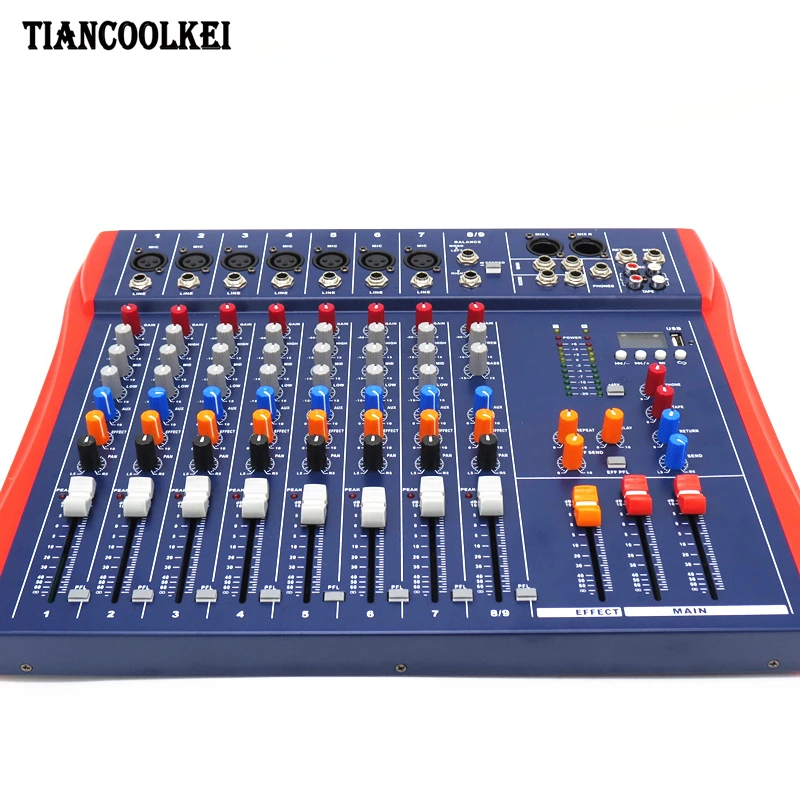 Профессиональный 8 канальный аудиомиксер с дисплеем каналов миксер питания для