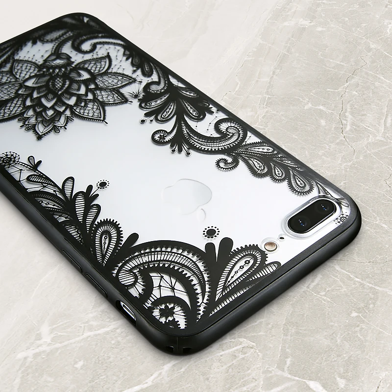 KISSCASE чехлы для iPhone XS Max 5S 5 SE чехол 3D прозрачный кружевной Цветочный телефона 6S 6 7 8