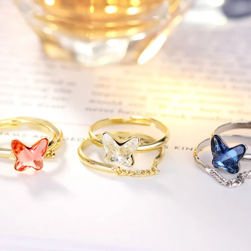 Ювелирные изделия Neoglory Австрийские кристаллы Красочные бабочки многослойные