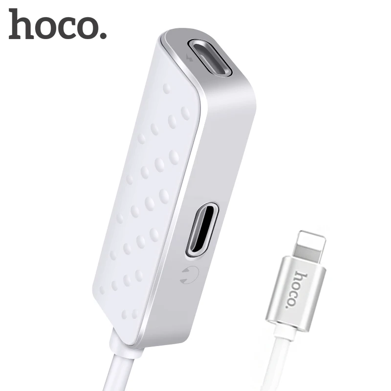 HOCO аудио адаптер для iphone X 7 8 plus 2 в 1 зарядный кабель сплиттер Apple iOS11 разъем