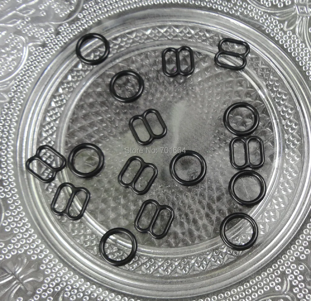

200Sets inner size 10mm black AA range nylon adjustable clips for bra and adjuster pieces for headbands,Bargain for Bulk