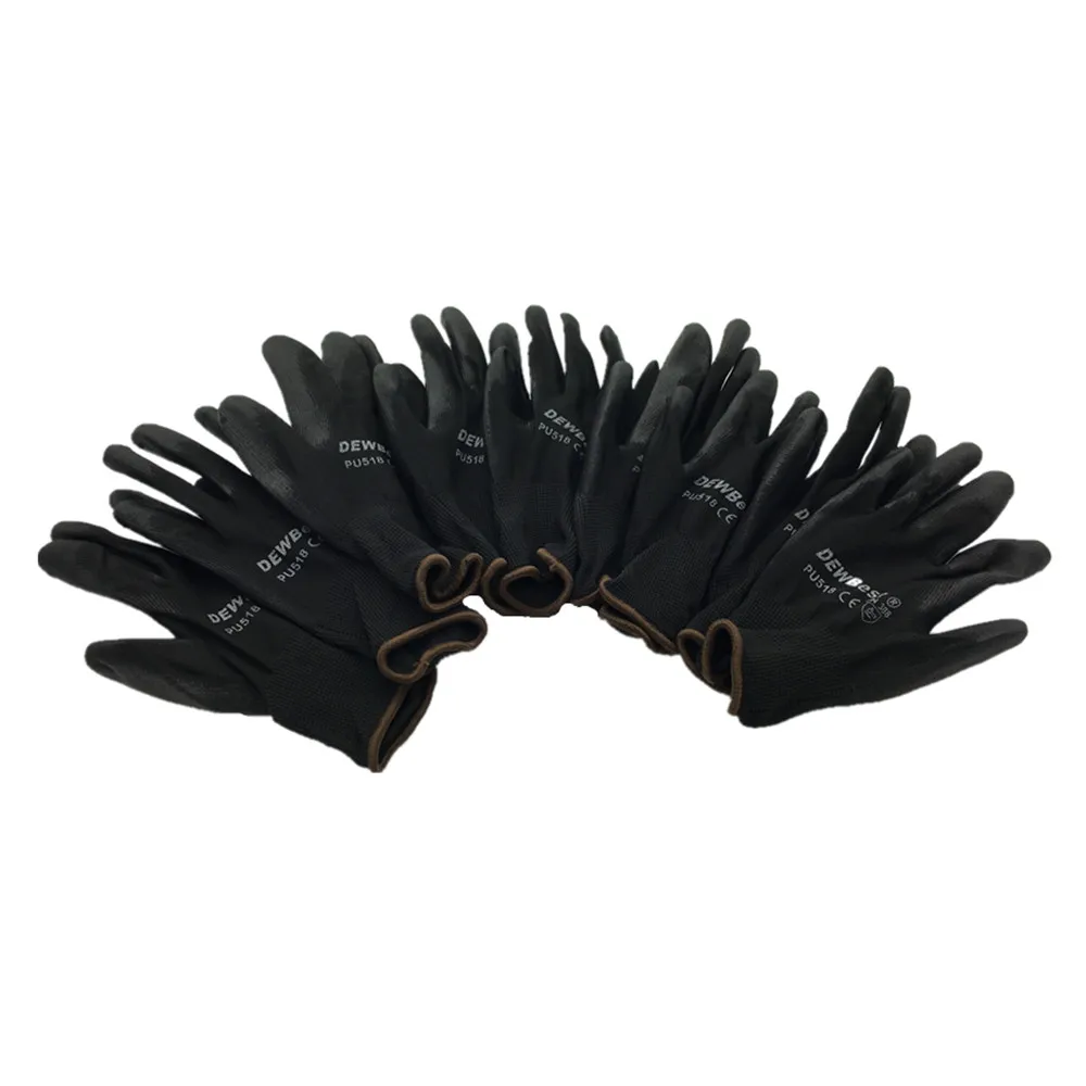 DEWBest Новое поступление 12 пар черные нейлоновые защитные перчатки из