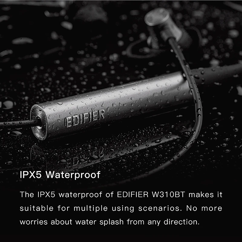 Наушники EDIFIER W310BT Bluetooth V4.2 до 8 5 часов воспроизведения IPX5 водонепроницаемые