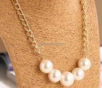 2022 women new type big perfectly round pearl chain chokers necklace pendant gold color good quality