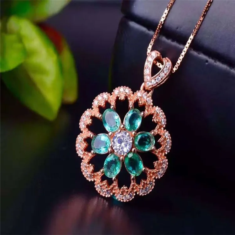 KJJEAXCMY boutique jewels S925 чистое серебро натуральный изумруд инкрустация Колье ювелирные