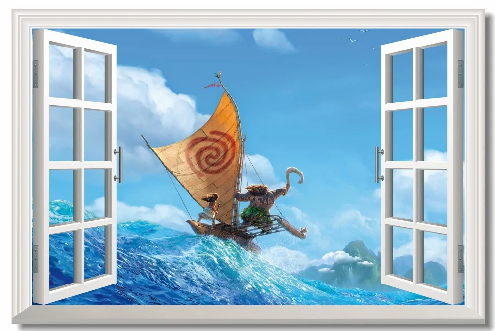 Пользовательские холст настенный Декор 3D эффект Моана Мауи Vaiana плакат обои
