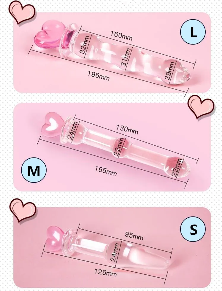 S/M/L Cute Heart Star Moon Glass Anal Plug Sex Toys Butt Plugs Masturbator Adult Beginner Erotic For Woman Men Gay | Красота и