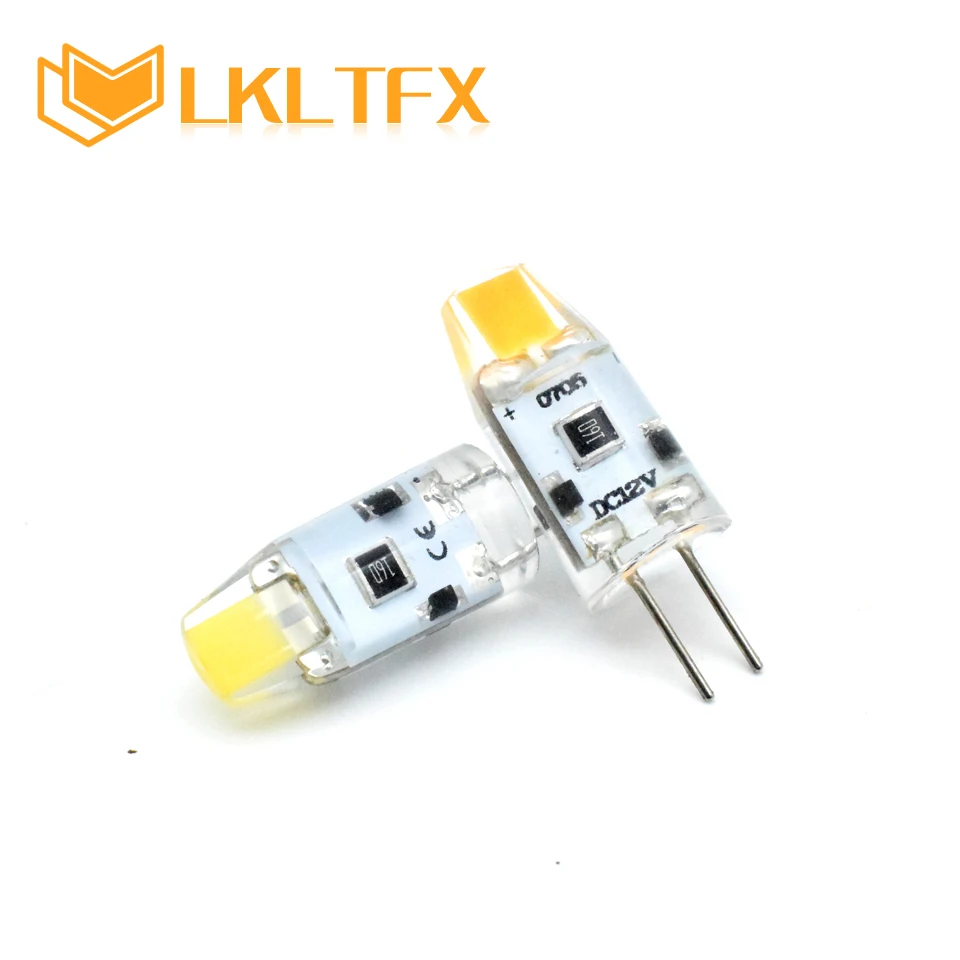 LKLTFX светильник лампа G4 AC DC 12 в 1 Вт 2 COB Светодиодная точечная мини 360 Угол луча