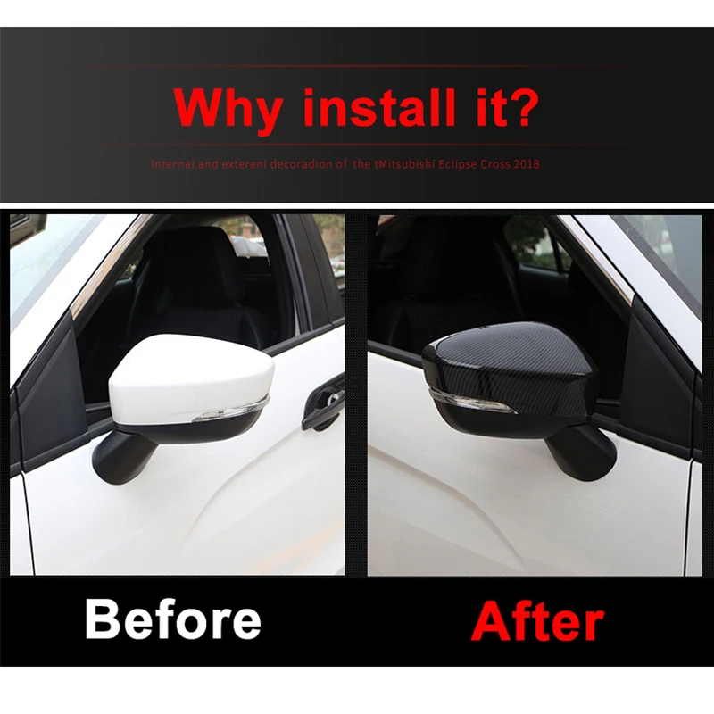 Car Styling Rearview Mirror Covers Side Wing Cap Shell Protective Case Trims For Mitsubishi Eclipse Cross 2018 2019 Accessories |