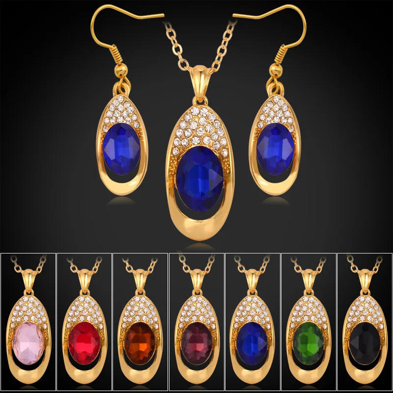 Комплект из колье и серёг с австрийским кристаллом|austrian crystal jewelry set|jewelry sets for