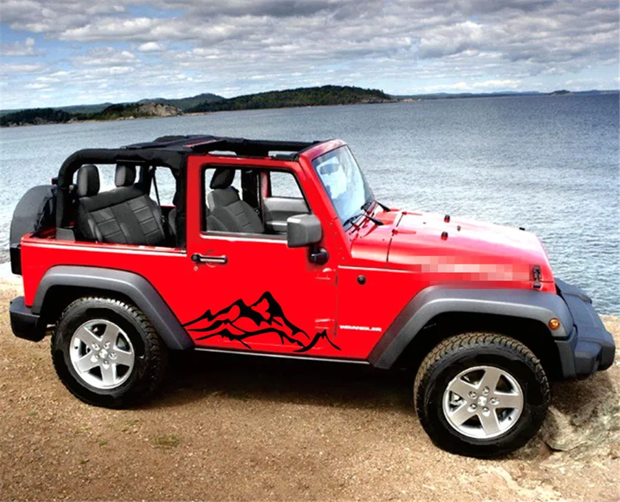 2X горный Графический автомобиль крыло боковая наклейка для Jeep Wrangler Rubicon Sahara KU
