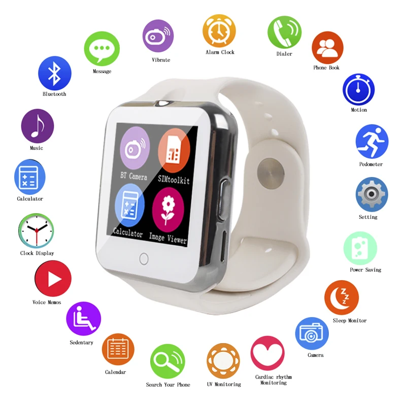 Умные часы с Bluetooth для телефонов IOS Android Поддержка SIM / TF Мужские Женские Детские