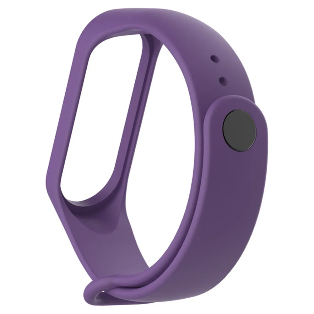 Purple Силиконовый ремешок для часов с hd-пленкой для защиты экрана для Xiaomi Mi браслет miband 4 сменный Браслет для часов - Цвет ремешка: Purple