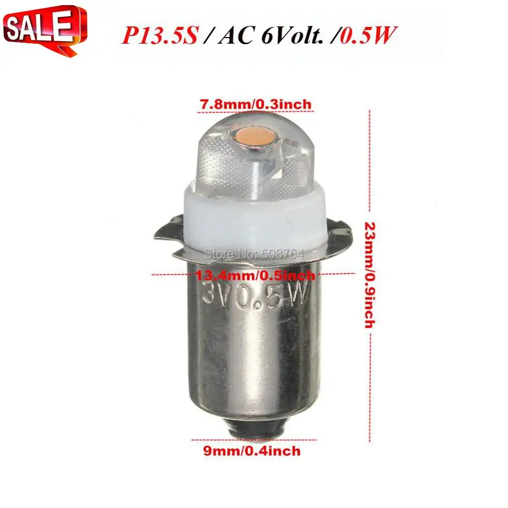 1 шт. P13.5S 0,5 W DC3V AC4.5V 6V светодиодный вспышка светильник Лампа для проектора голая лампочка Фонарь лампы светодиодный лампы светильник Аварийный Рабочий светильник с светодиодных чипов